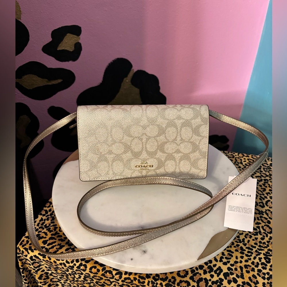 Coach Cream & Gold Crossbody Bag